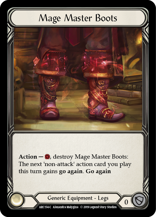 Flesh and Blood TCG | Mage Master Boots [ARC154-C] (Arcane Rising)  1st Edition Cold Foil | The Nerd Merchant
