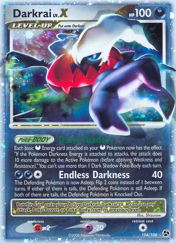 Pokemon | Darkrai LV.X (104/106) [Diamond & Pearl: Great Encounters] | The Nerd Merchant