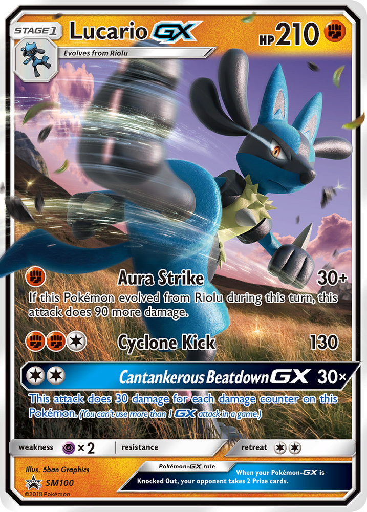 Pokemon | Lucario GX (SM100) [Sun & Moon: Black Star Promos] | The Nerd Merchant