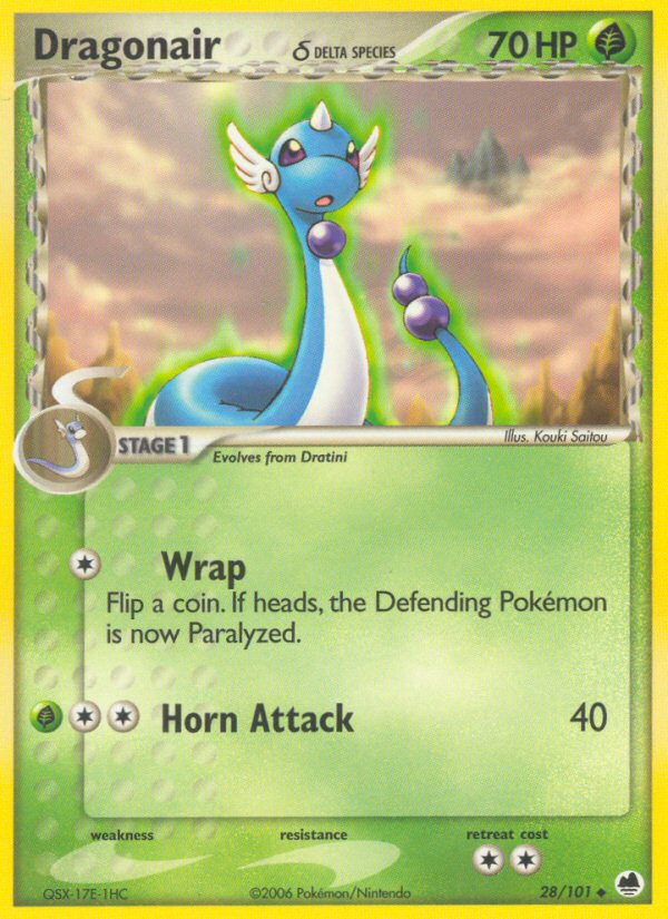Pokemon | Dragonair (28/101) (Delta Species) [EX: Dragon Frontiers] | The Nerd Merchant