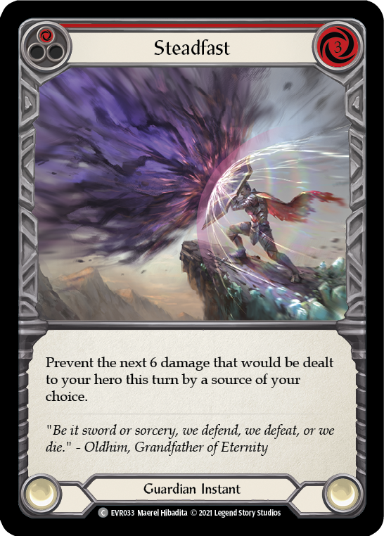Flesh and Blood TCG | Steadfast (Red) [EVR033] (Everfest)  1st Edition Rainbow Foil | The Nerd Merchant