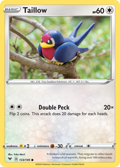 Pokemon | Taillow (133/185) [Sword & Shield: Vivid Voltage] | The Nerd Merchant